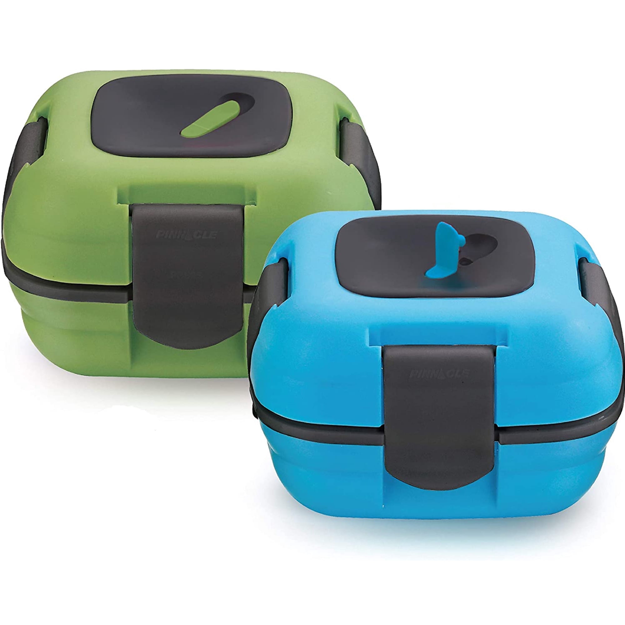 Pinnacle Insulated Leak-Proof Lunch Box Set of 2, 16oz, Heat Release Valve, Blue/Green