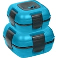 thumbnail image 1 of Pinnacle Thermoware 2-Pc Leak Proof Insulated Lunch Box Hot Food Container Set, Blue, 1 of 9