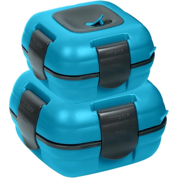 Pinnacle Thermoware 2-Pc Leak Proof Insulated Lunch Box Hot Food Container Set, Blue