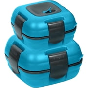 Pinnacle Thermoware 2-Pc Leak Proof Insulated Lunch Box Hot Food Container Set, Blue
