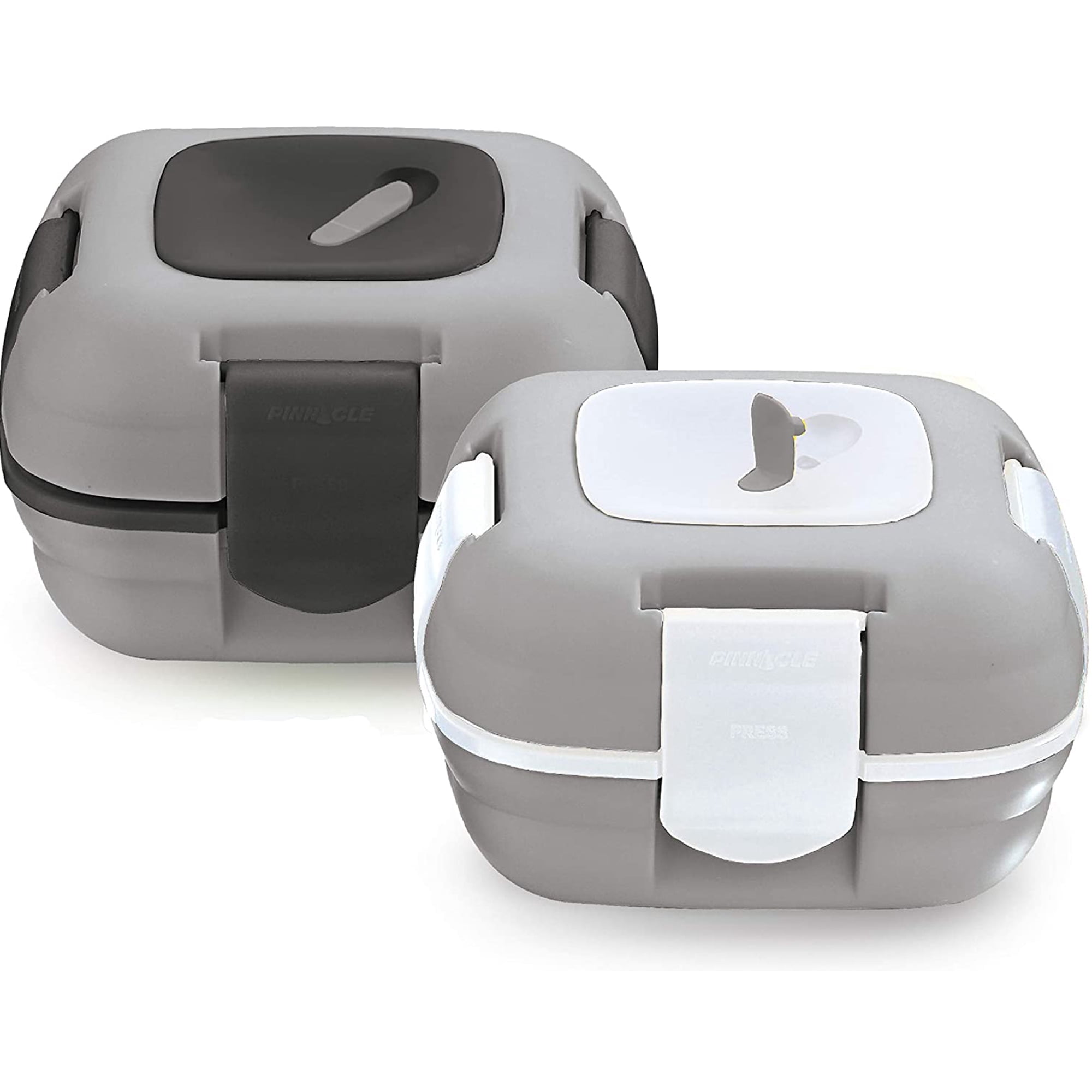 Pinnacle Insulated Leak-Proof Lunch Box Set of 2, 16oz, Heat Release Valve, Gray