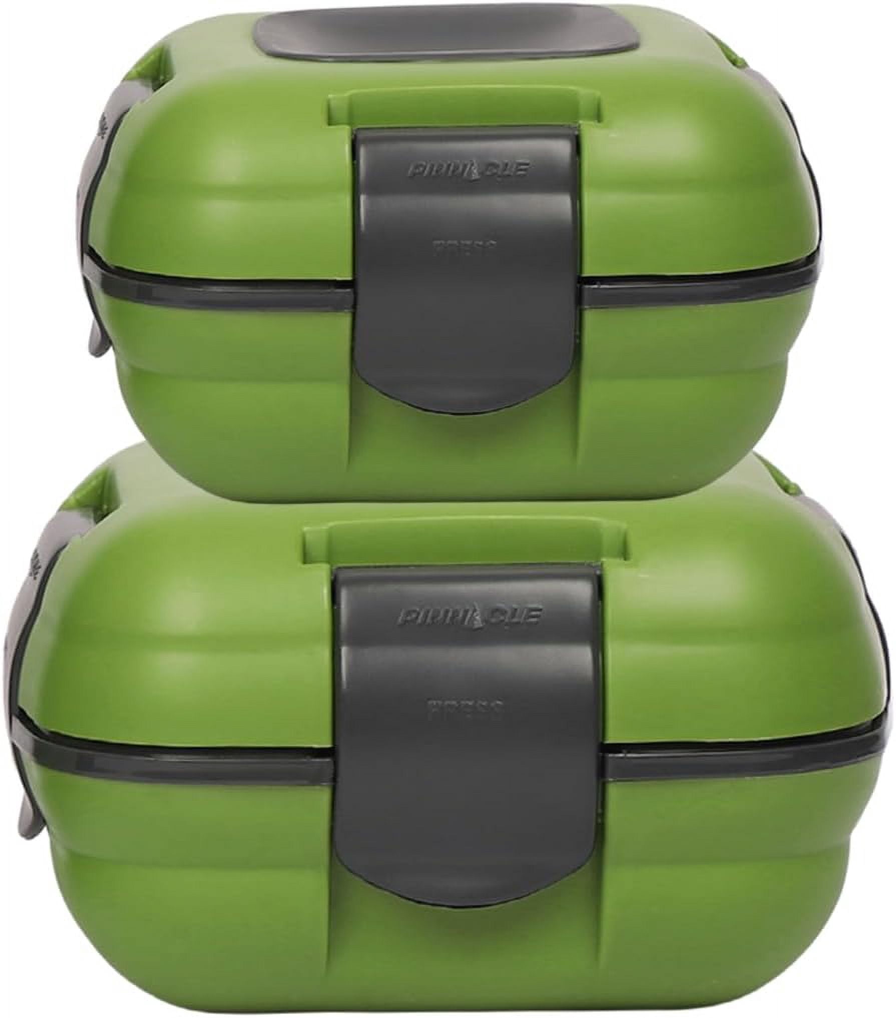 Pinnacle Thermoware 2-Pc Leak Proof Insulated Lunch Box Hot Food Container Set, Green