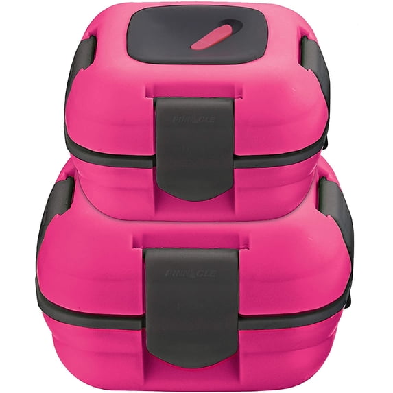 Pinnacle Thermoware 2-Pc Leak Proof Insulated Lunch Box Hot Food Container Set, Pink
