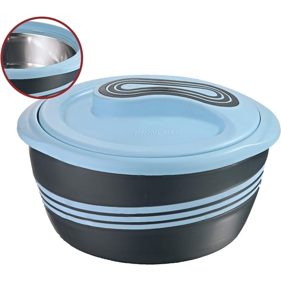 Pinnacle 3.6 qt Insulated Casserole Dish with Lid – Hot & Cold Warmer Blue