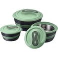 thumbnail image 1 of Pinnacle Thermoware 3-Pc 1qt, 2qts, and 2.6qts Insulated Bowl with Lid Casserole Dish Set, Green, 1 of 7