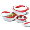 thumbnail image 1 of Pinnacle Insulated Casserole Dish Set with Lid, 3-Piece Thermal Serving Bowls, Red, 1 of 3
