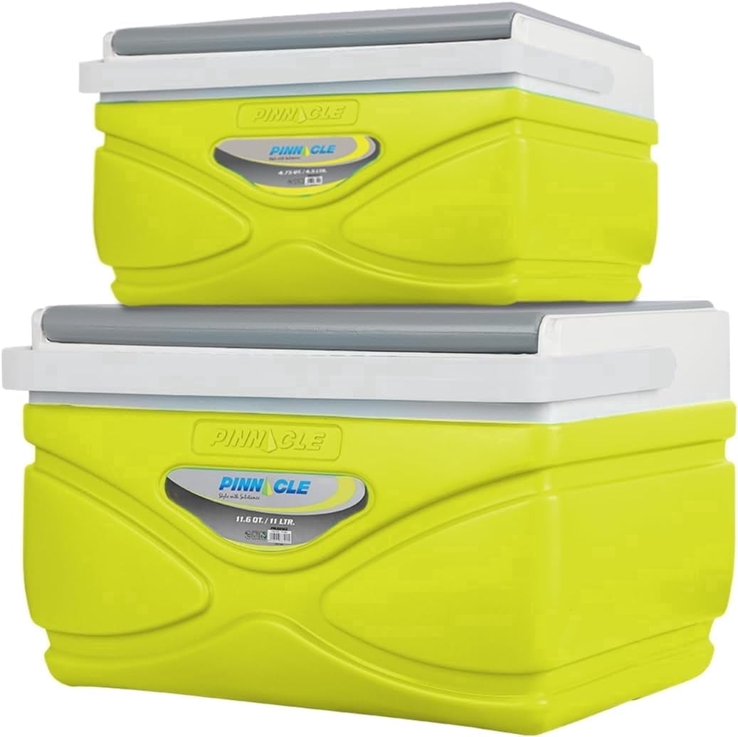 Pinnacle 2-Pack Portable Picnic Cooler 4.5L & 11L Hard Insulated Coolbox, Green