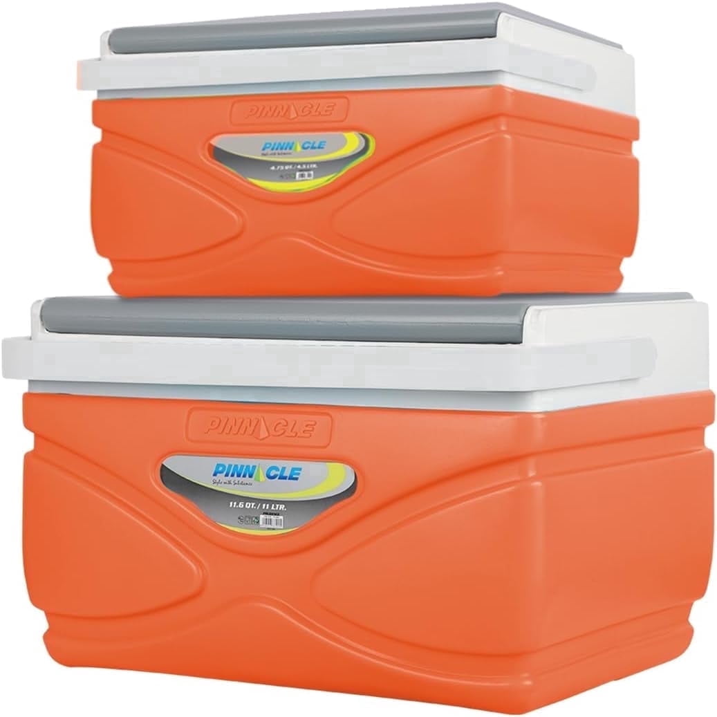 Pinnacle Thermoware 4.5 and 11 L Hard Sided Thermocooler, Orange, 2 Pack