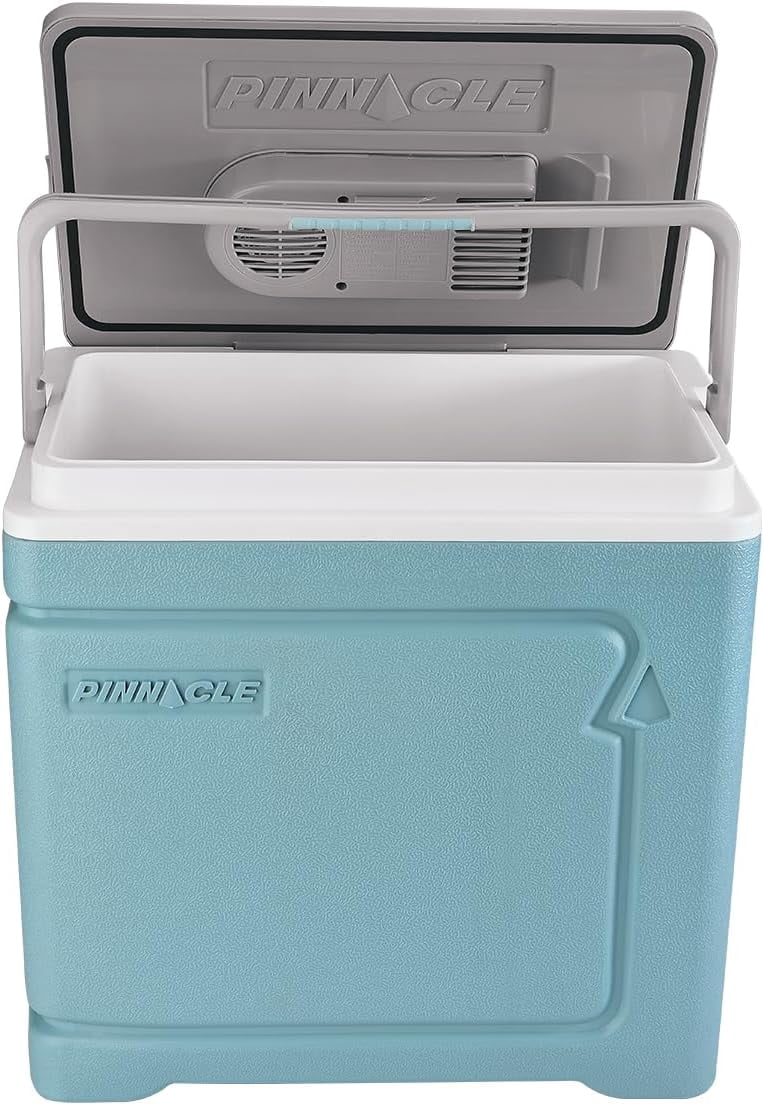 Pinnacle Thermoware 30L Electric Portable Coolbox 12V Travel Cooler with Adapter  Blue