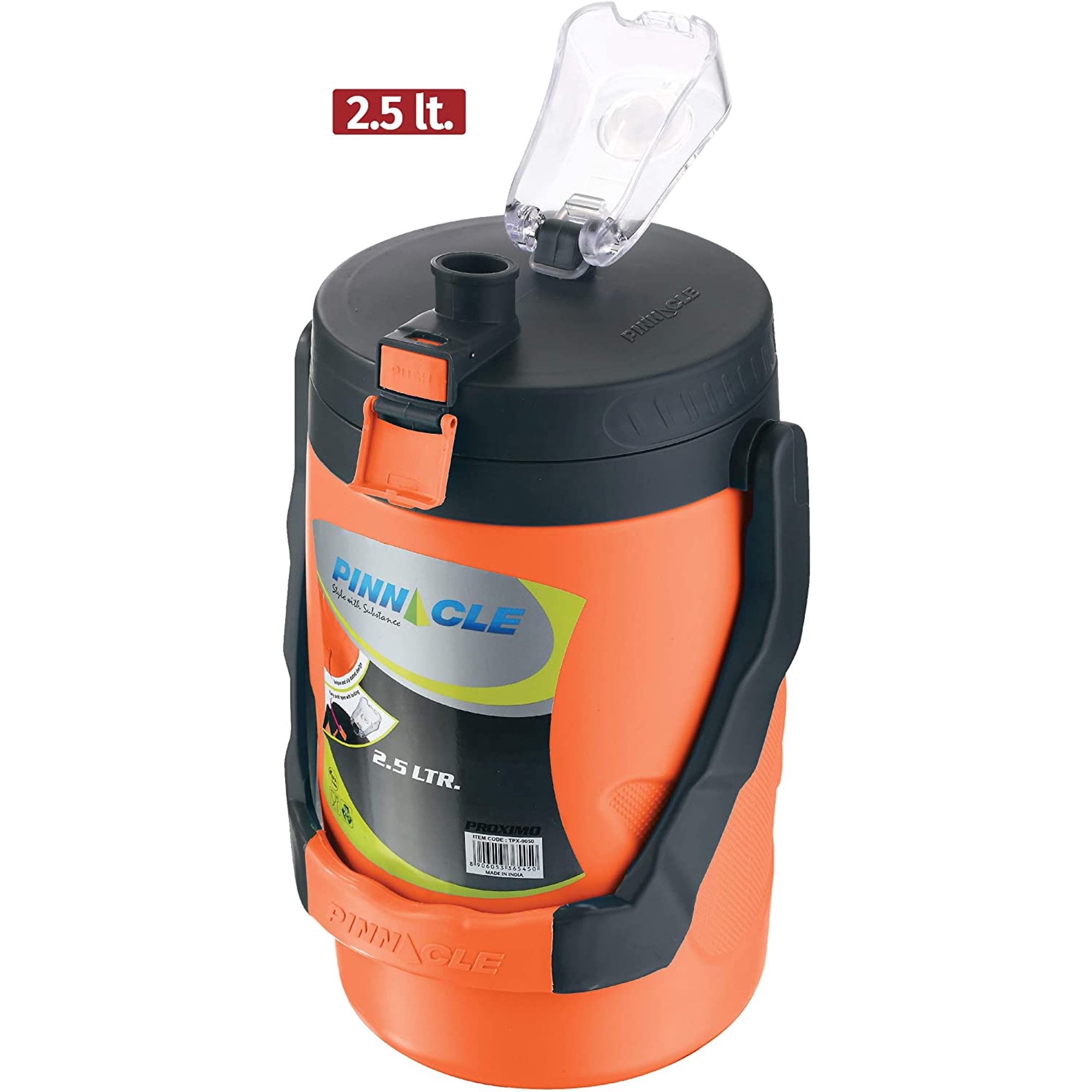 PINNACLE 85 oz Water Jug with Spout and Carry Handle Reusable Bottle Orange