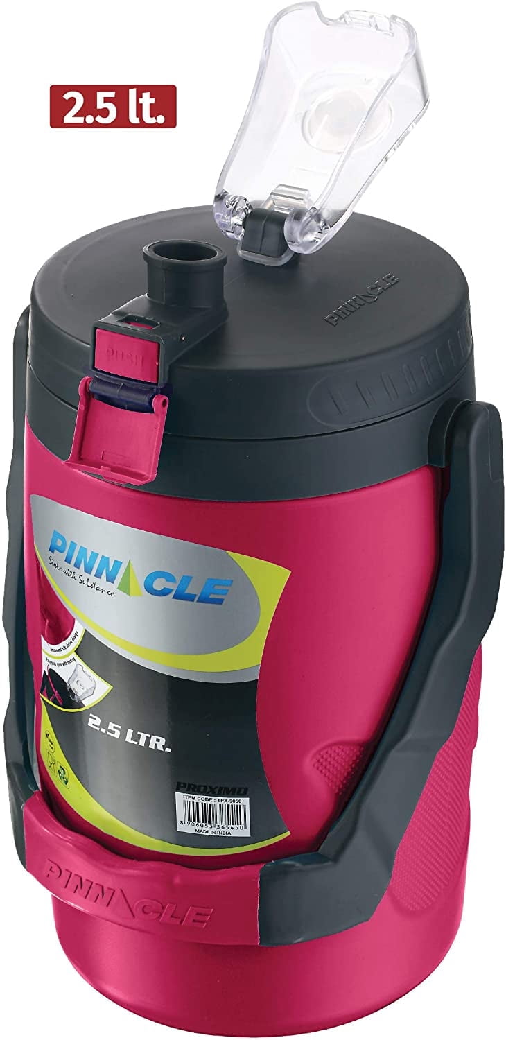 PINNACLE 85 oz Water Jug with Spout and Carry Handle Reusable Bottle Raspberry