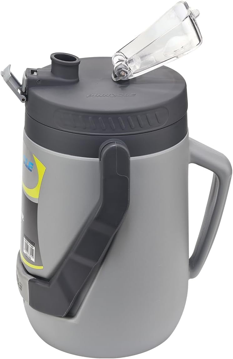 Pinnacle Thermoware Insulated Water Jug with Spout 85 Oz Large Water Bottle with Easy to Carry Handle - Gray