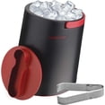 thumbnail image 1 of PINNACLE Insulated Stainless Steel Ice Bucket with Lid, Tongs & Collapsible Handles Red, 1 of 9