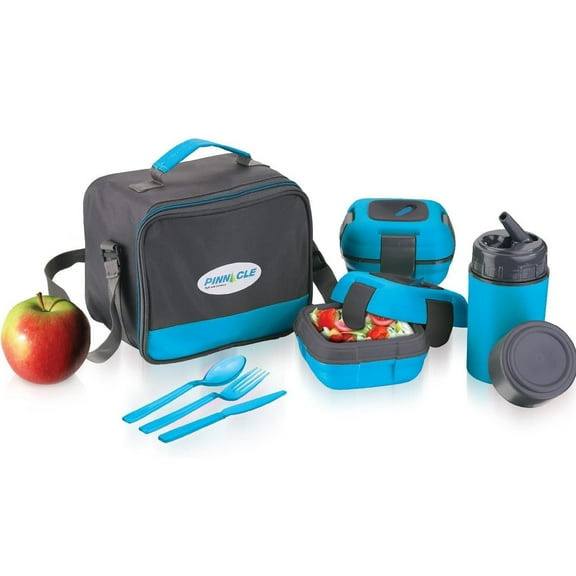 Pinnacle Thermoware Thermal Lunch Box Set Lunch Containers for Adults & Kids, Blue