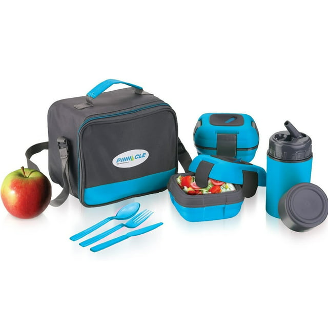 Pinnacle Thermoware Thermal Lunch Box Set Lunch Containers for Adults & Kids, Blue