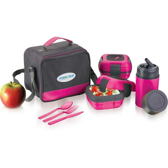 Pinnacle Thermoware Thermal Lunch Box Set Lunch Containers for Adults & Kids, Pink