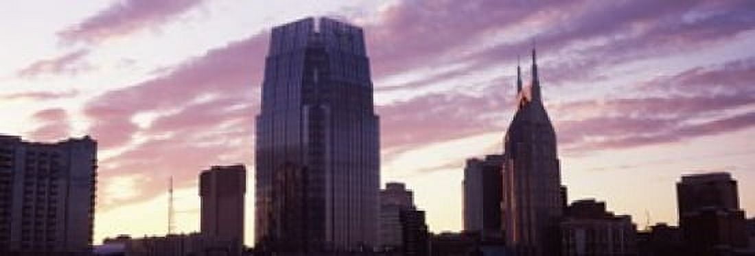 Pinnacle at Symphony Place and BellSouth Building at sunset Nashville Tennessee USA 2013 Canvas Art - Panoramic Images (36 x 13)