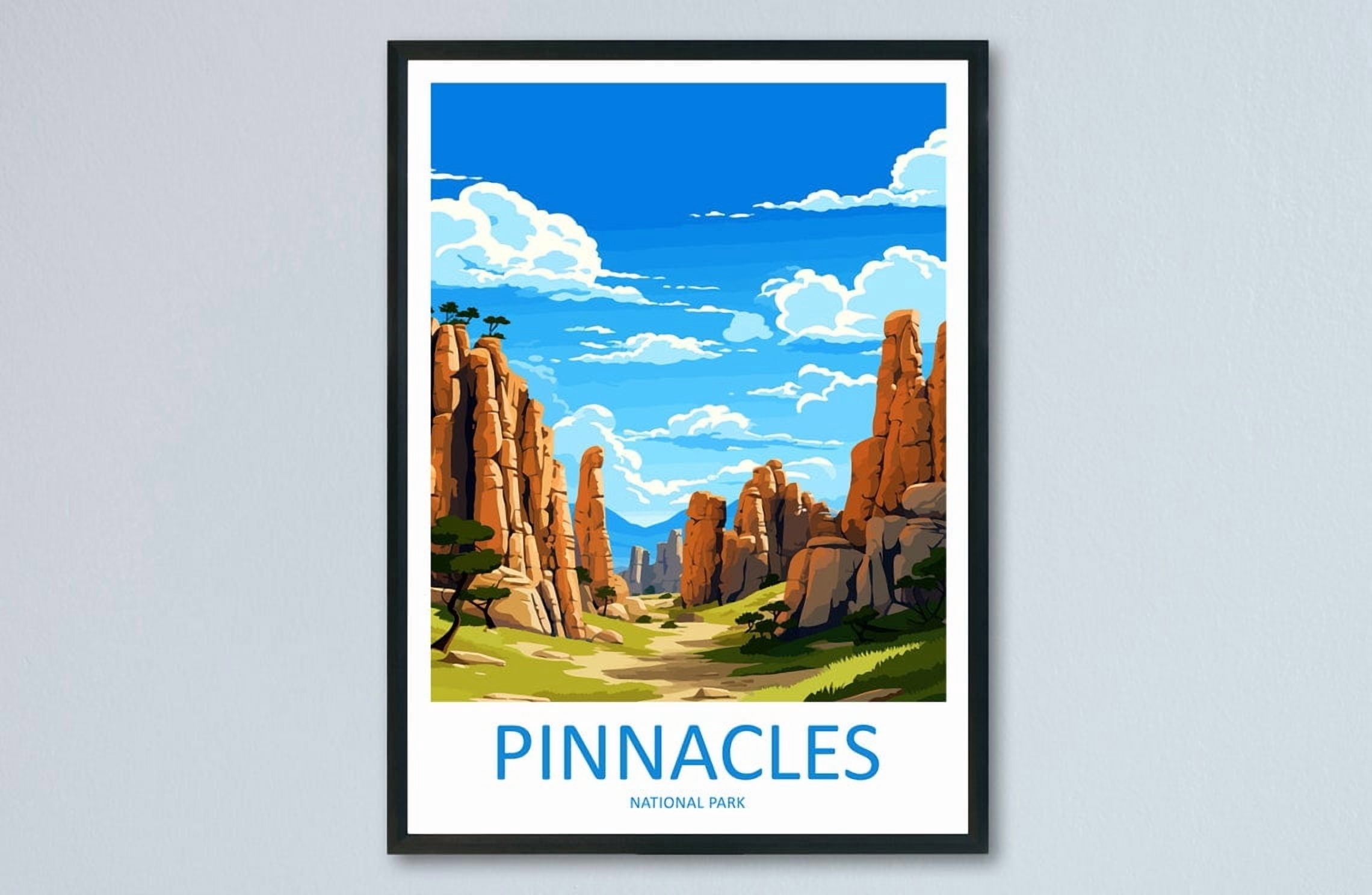 Oinnacles Pinnacles National Park Travel California Poster, Travel Inspired Home ...