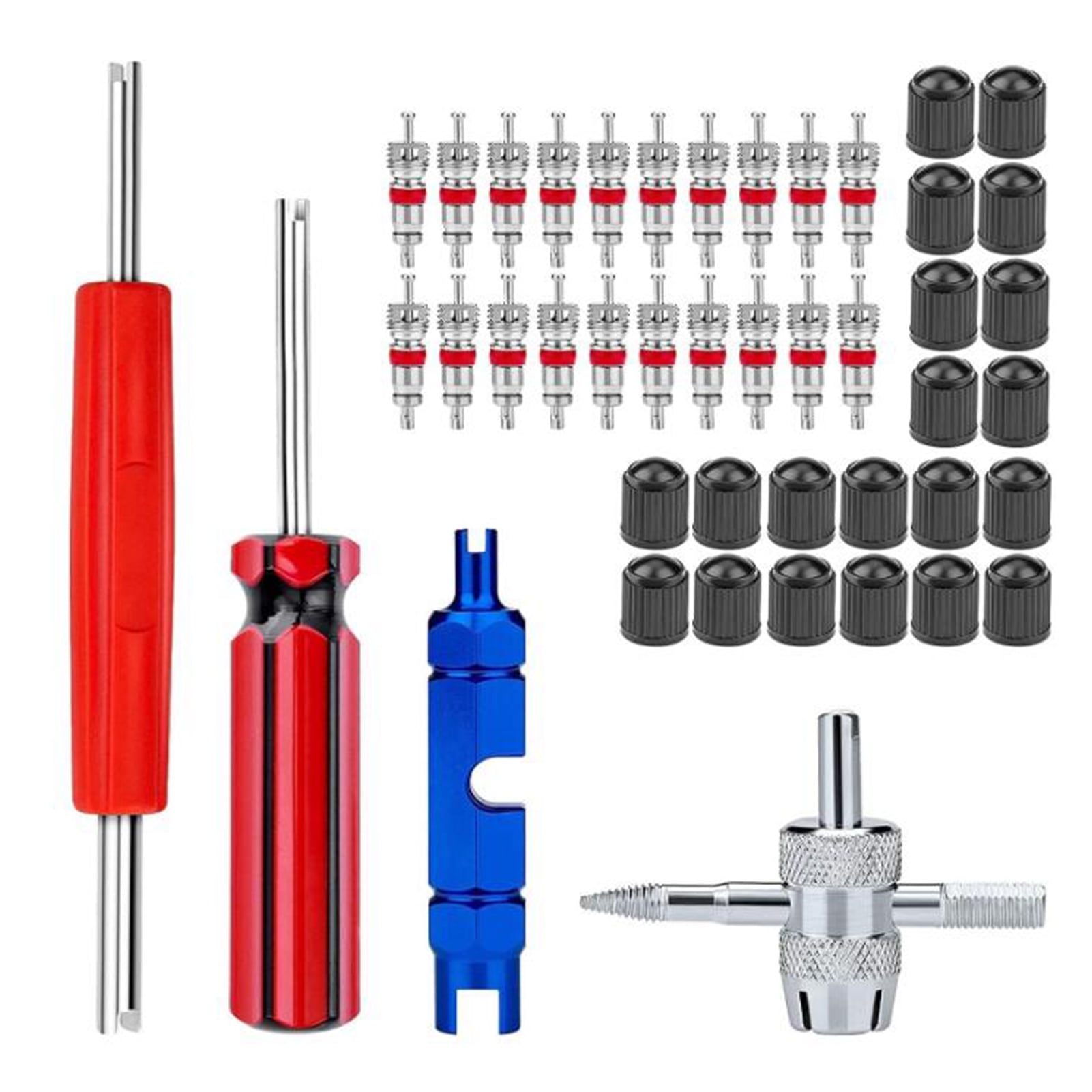 Pinnaco 44pcs Tire Valve Stem Removal Tool Kit Manual Dismantling Device Easy Tire Maintenance 1549