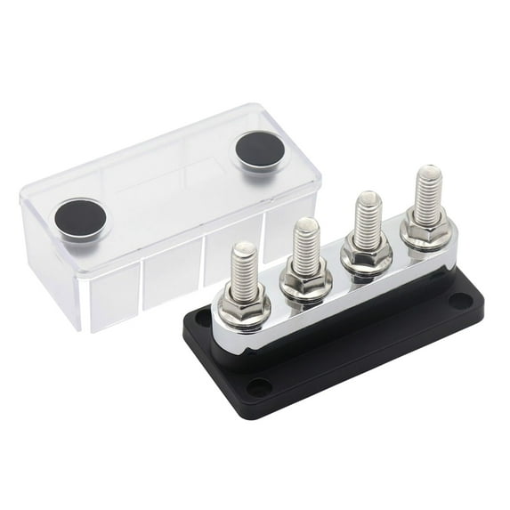 Pinnaco 600A Distribution Block Bus Bar 4 x 3/8 Posts 48V Busbar Box for Efficient Electrical Management