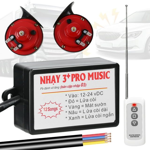 Pinnaco Car horn,12 Sounds Waterproof Tune Remote Air Loud Universal