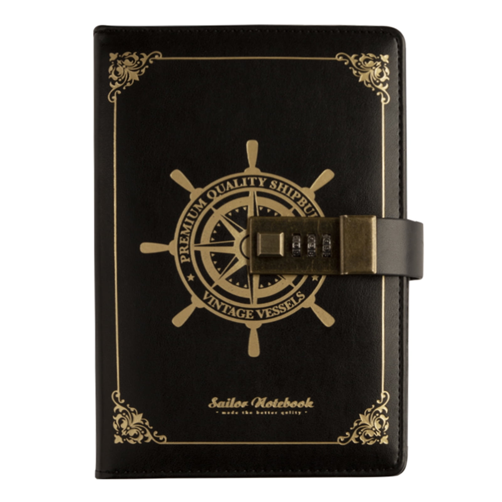 Pinnaco Vintage Journal Diary with Lock PU Cover Retro Notebook Wordpad
