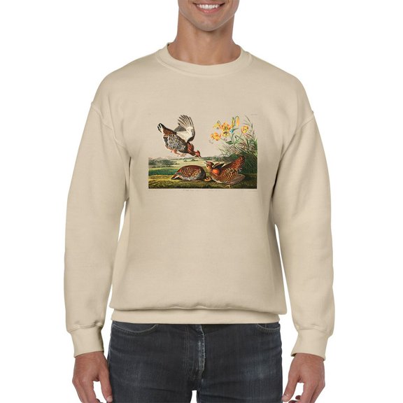 Pinnated Grouses Sweatshirt Men -John James Audubon Designs, Male Small