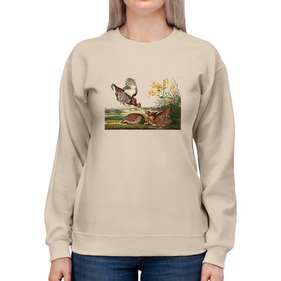 Pinnated Grouses Sweatshirt Women -John James Audubon Designs, Female XX-Large