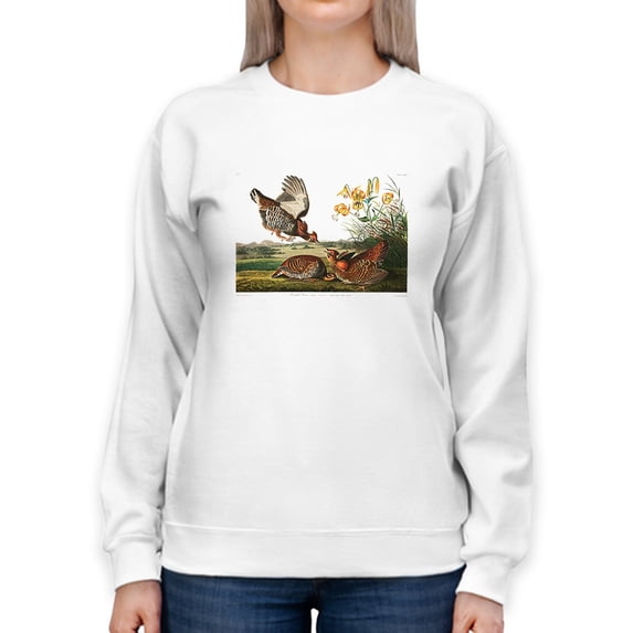 Pinnated Grouses Sweatshirt Women -John James Audubon Designs, Female XX-Large