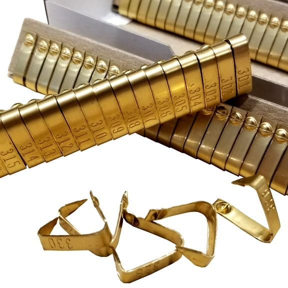 Pinnon Hatch Farms Numbered Brass Jiffy Wing Bands 100 Pieces