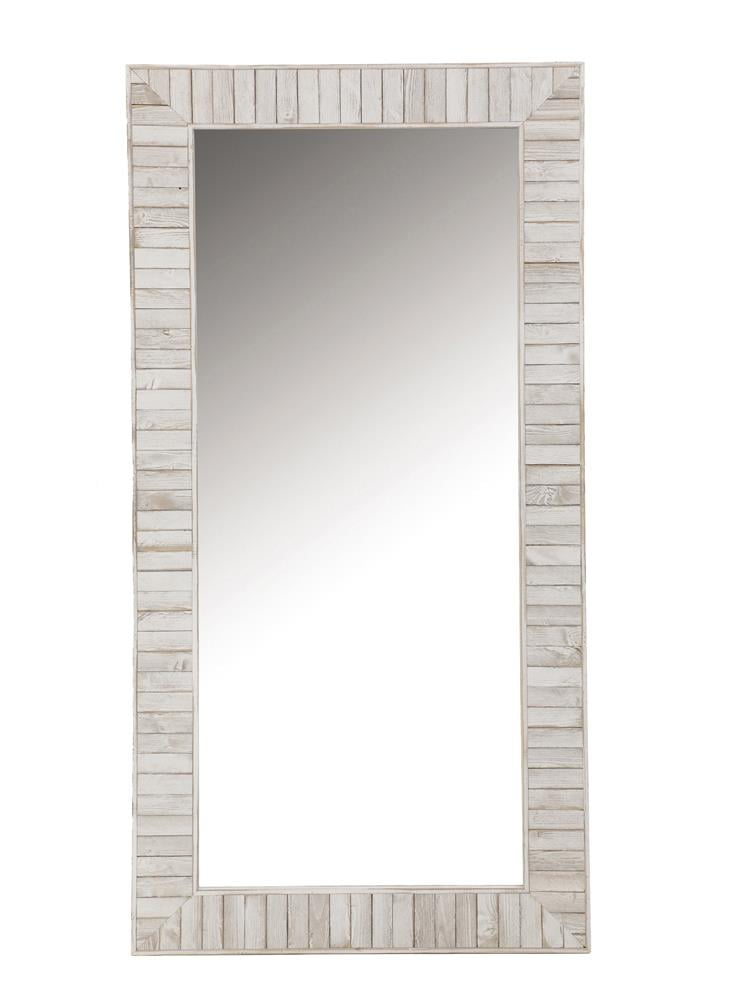 White Weathered Wood Full-Length Rectangular Mirror