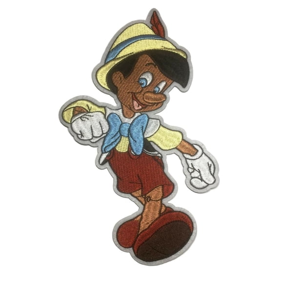 Pinocchio Character Large Size 8.5 Inches Tall Embroidered Iron On Patch