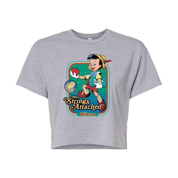 Pinocchio - No Strings Attached - Juniors Cropped Cotton Blend T-Shirt