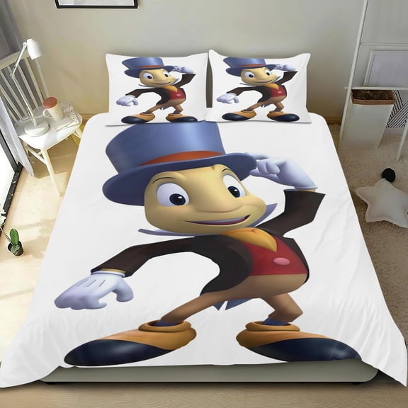 Pinocchio Themed Bed Sheet Set Three Piece Set 53x79 Inches Comfortable And Skin Friendly Unique Design Creating A Star Studded Night