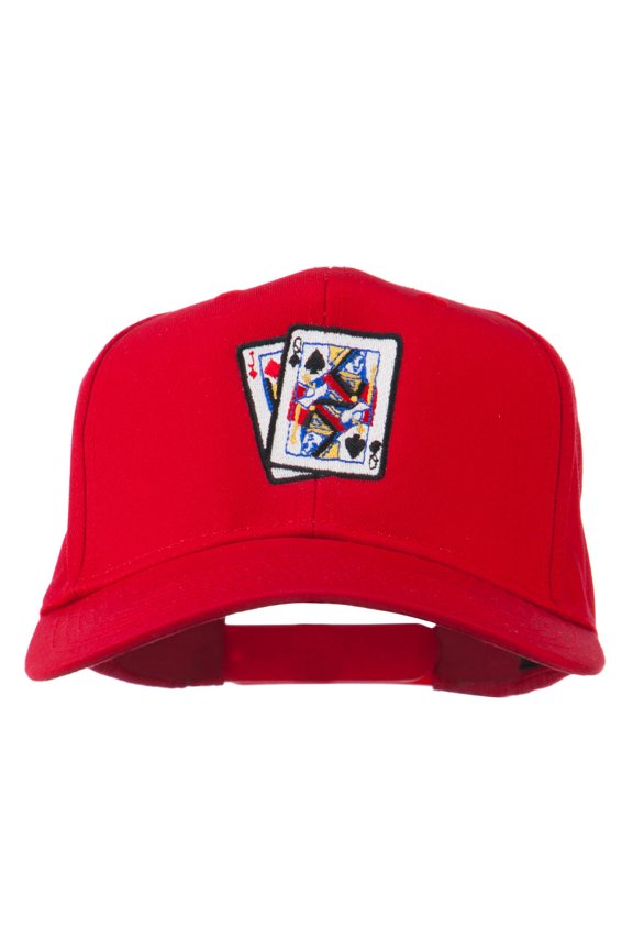 Pinochle Card Game Embroidered Cotton Twill Cap - Red OSFM