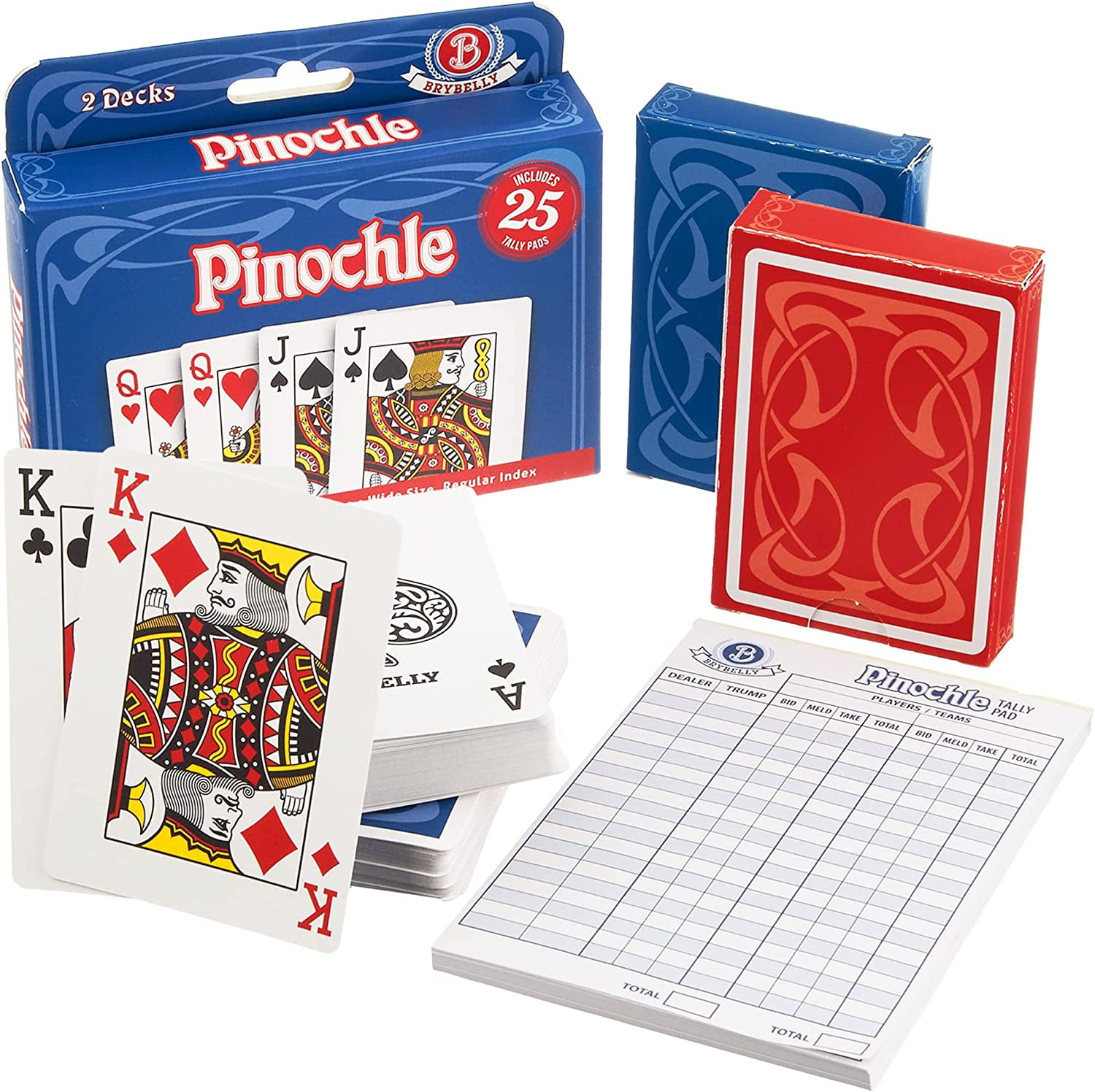 Pinochle Card Game Kit 2 Custom Specialty Decks of 48 Playing Cards