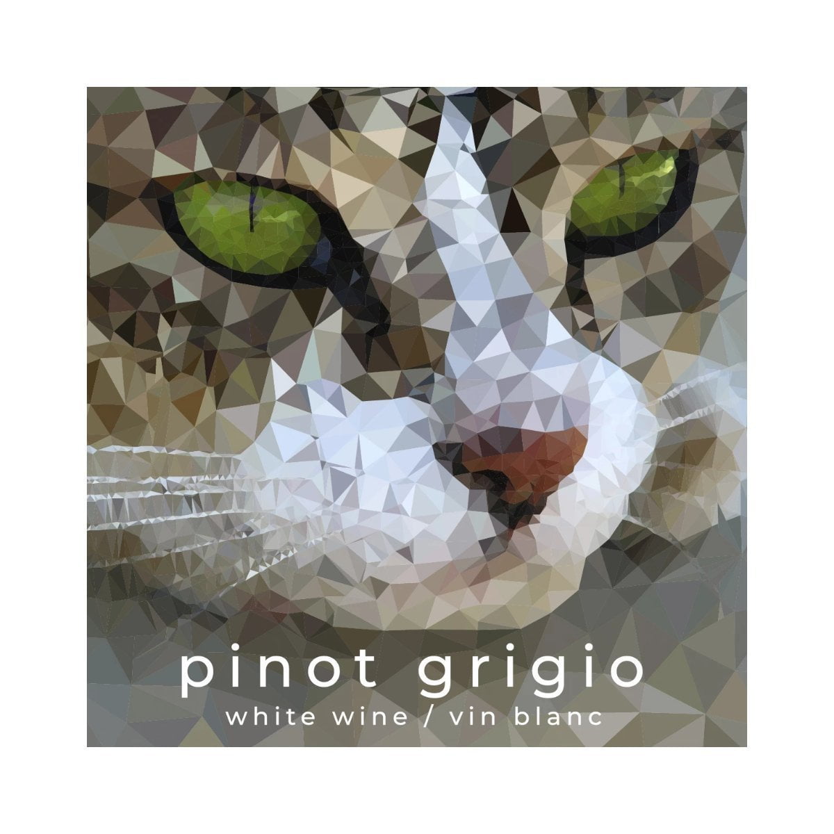 Pinot Grigio Cat with Green Eyes Wine Labels 50 per Pack (3.78 in x 3.78 in | 9.6 cm x 9.6 cm)