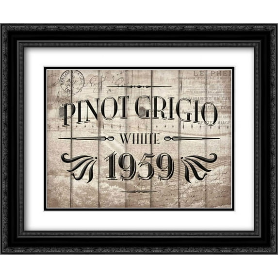 Pinot Grogio 2x Matted 24x20 Black Ornate Framed Art Print by Grey, Jace