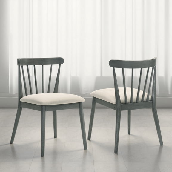 Pinovk 2-Piece Rustic Dining Chairs, Solid Wood Frame, Farmhouse Design, Easy Assembly