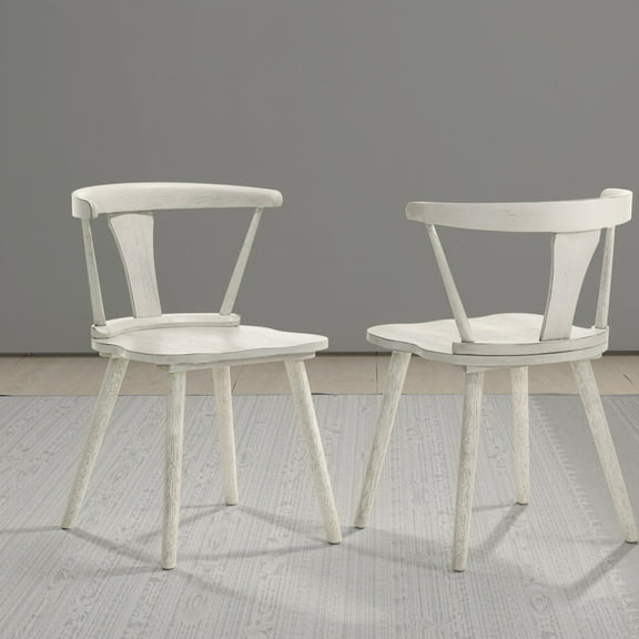 Pinovk 2-Piece Rustic Dining Side Chair Set, Solid Wood Frame, Farmhouse Modern Design, Easy Assembly