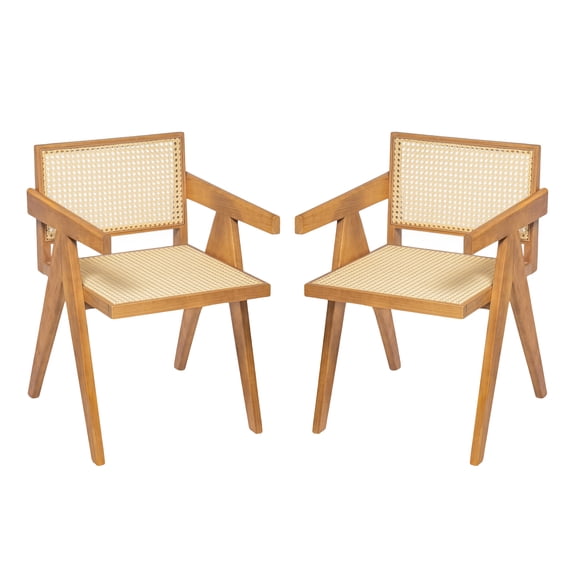 Pinovk Chandigarh Arm Dining Chair(set of 2),Natural