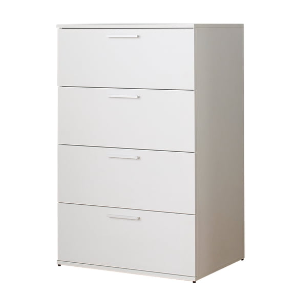 Pinovk Oliver Farmhouse Four-Drawer Jumbo Chest in White