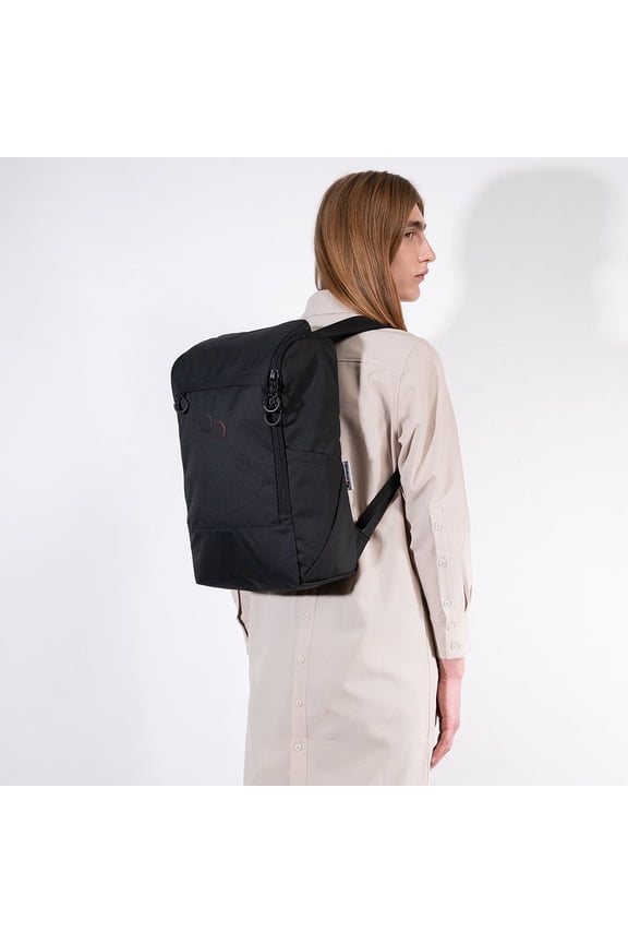 Purik Bag Everyday Unisex Backpack with Padded Interior Compartments, Fits 15” Laptop, Rooted Black