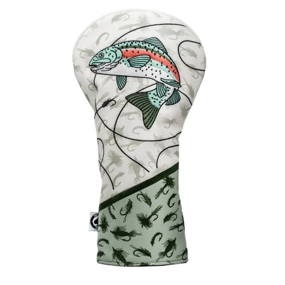 Pins & Aces Trout Driver Headcover (White/Green) Golf 2025 NEW