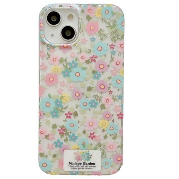 Pinsai for iPhone 14pro case clear with pattern design, protective slim TPU cover shockproof bumper for women and girls (pink floral)