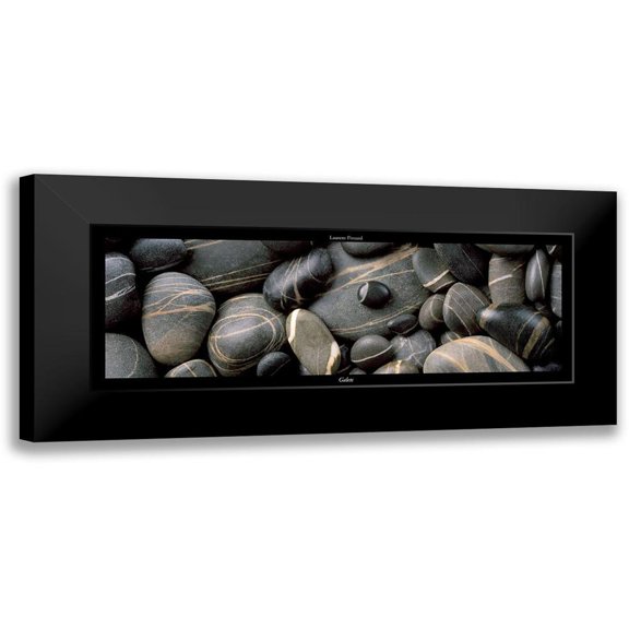 Pinsard, Laurent 14x8 Black Modern Framed Museum Art Print Titled - Galets noirs II