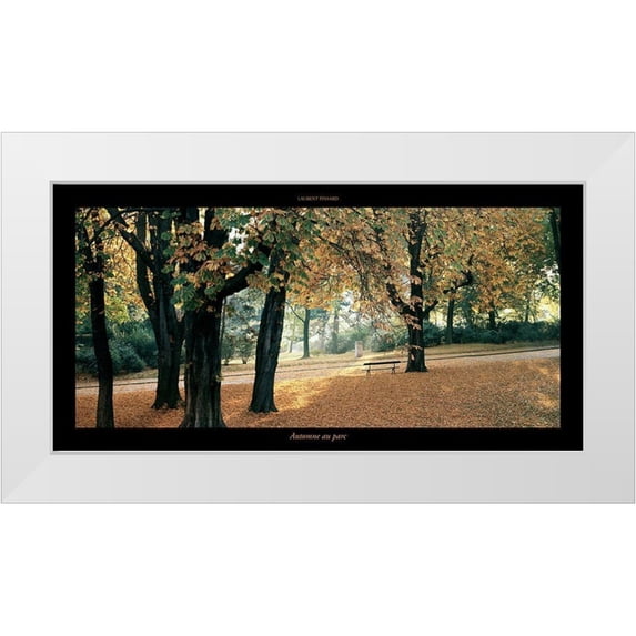 Pinsard, Laurent 32x18 White Modern Wood Framed Museum Art Print Titled - Automne au parc