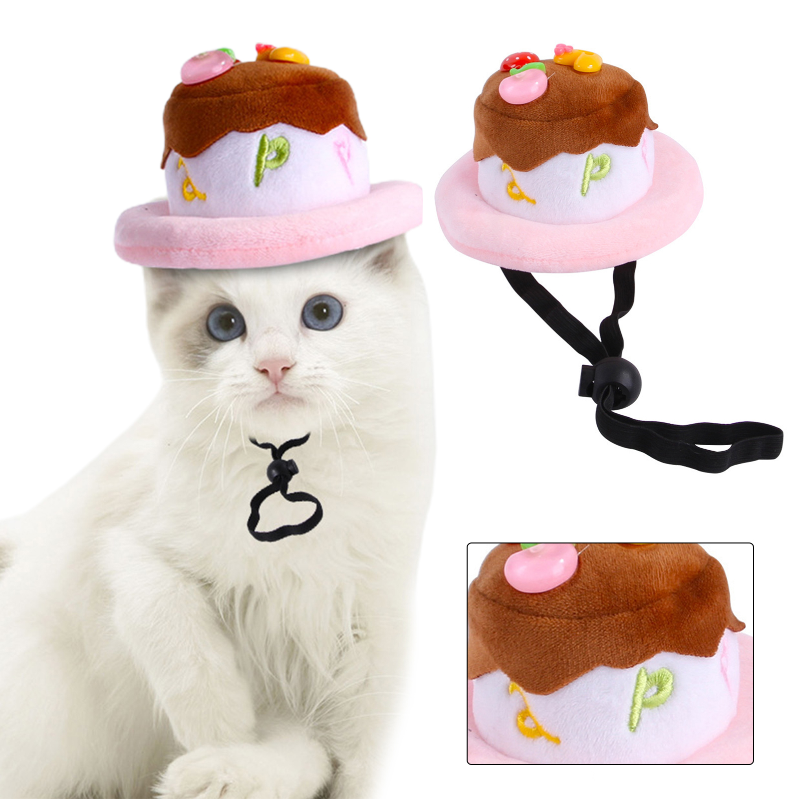 Pinshui dog birthday hat, pet birthday cake hat with candle for dog cat