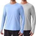 thumbnail image 1 of Pinspark 2 Pack Men's Rash Guard Shirts with Thumb Holes Lightweight UPF 50+ Long Sleeve Sun Shirt Quick Dry Fishing Shirt for Men, 1 of 6