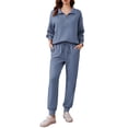thumbnail image 1 of Pinspark 2 Piece Outfits for Women Long Sleeve Tracksuit Lounge Sets Travel Outfits Half Zip Sweatshirt Sweatpants Matching Set, 1 of 6